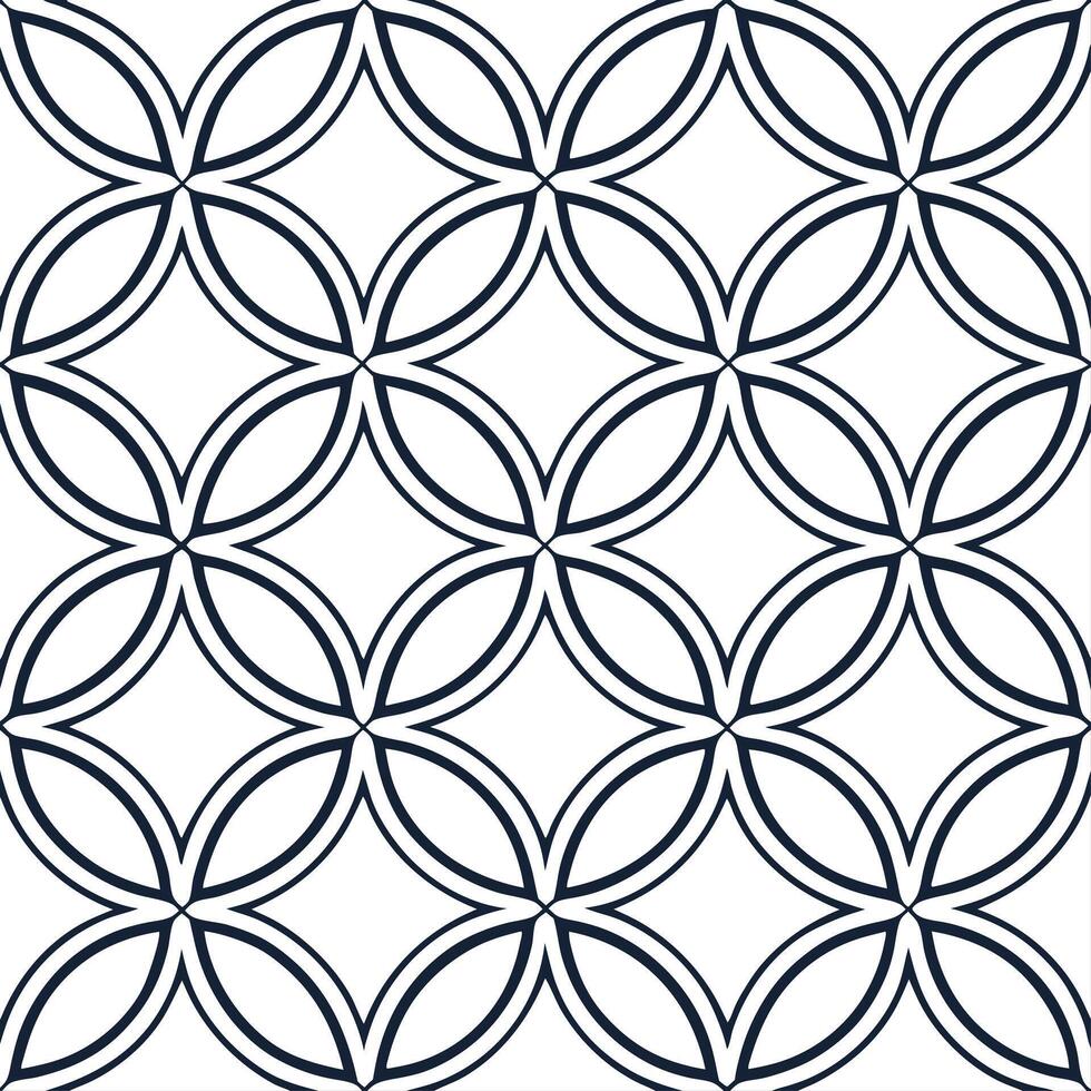 Clean Retro geometric seamless tile pattern intricate line art on white background ideal for contemporary designs concept as Creating seamless tile with retro geometric patterns and intr Set 3 vector
