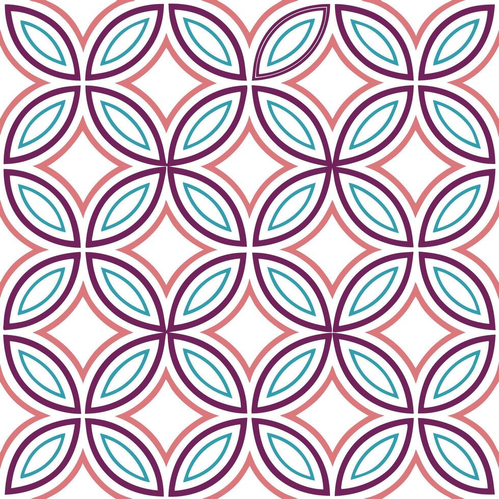 Clean Retro geometric seamless tile pattern gradient colors on white background ideal for dynamic decor concept as Designing seamless tile with retro geometric patterns in gradient color vector