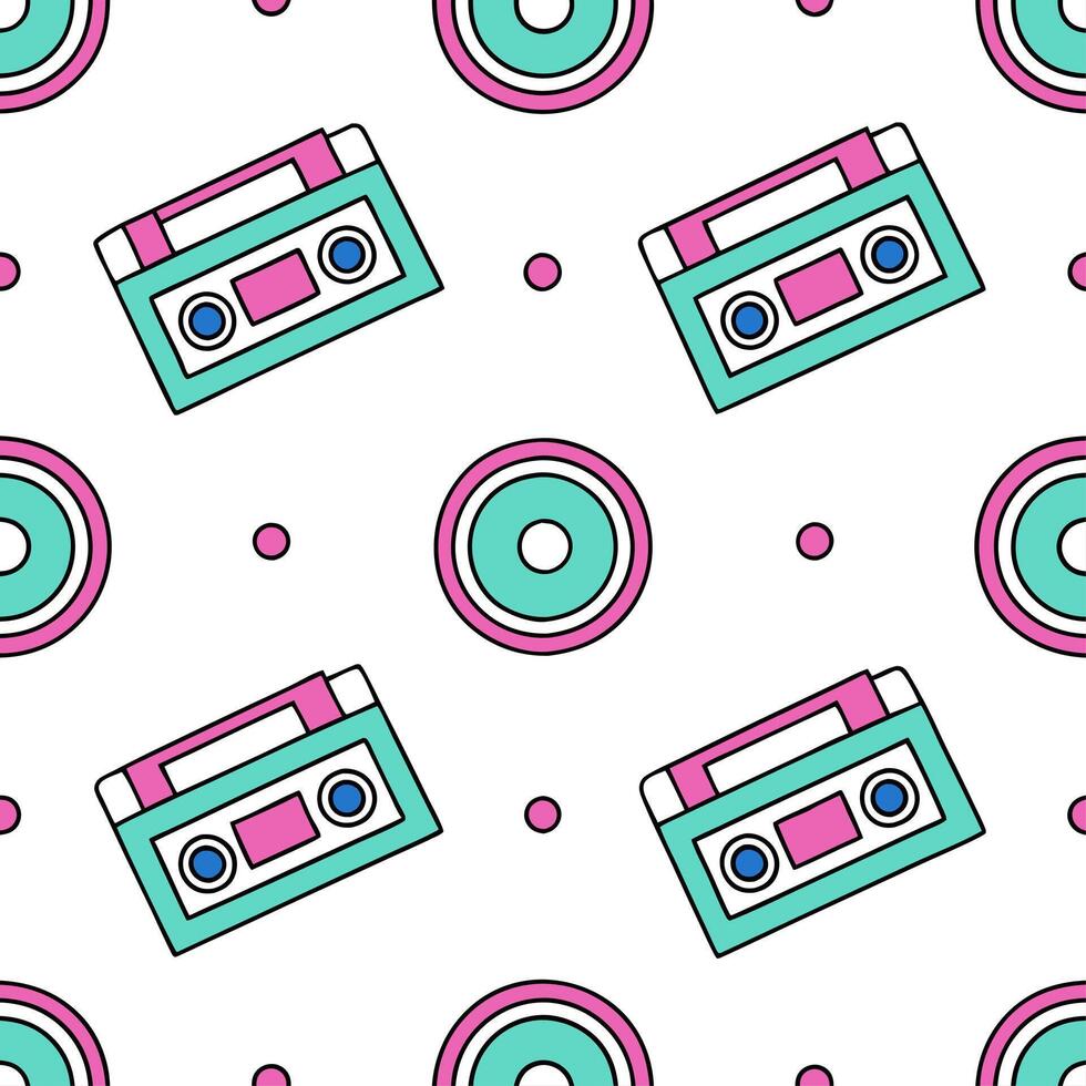 Clean Retro geometric seamless tile pattern complementary colors on white background perfect for vibrant spaces concept as Creating seamless tile with retro geometric patterns in complem Set 5 vector