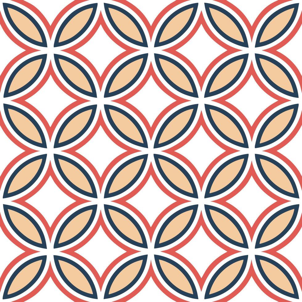 Clean Retro geometric seamless tile pattern bold shapes vibrant colors isolated white background ideal for modern interiors concept as Designing seamless tile pattern with bold retro geo vector
