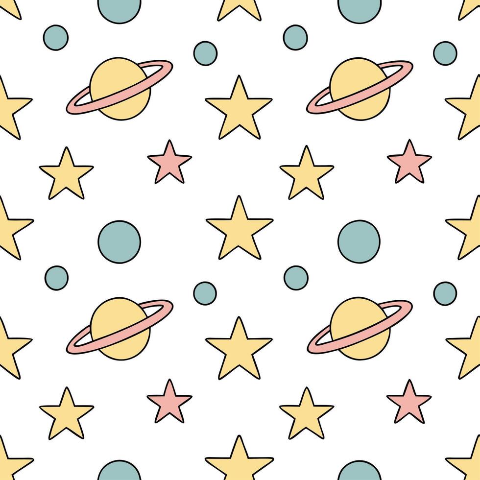 Clean Retro geometric seamless tile pattern celestial motifs on white background perfect for mystical decor concept as Designing seamless tile with retro geometric patterns and celestial vector