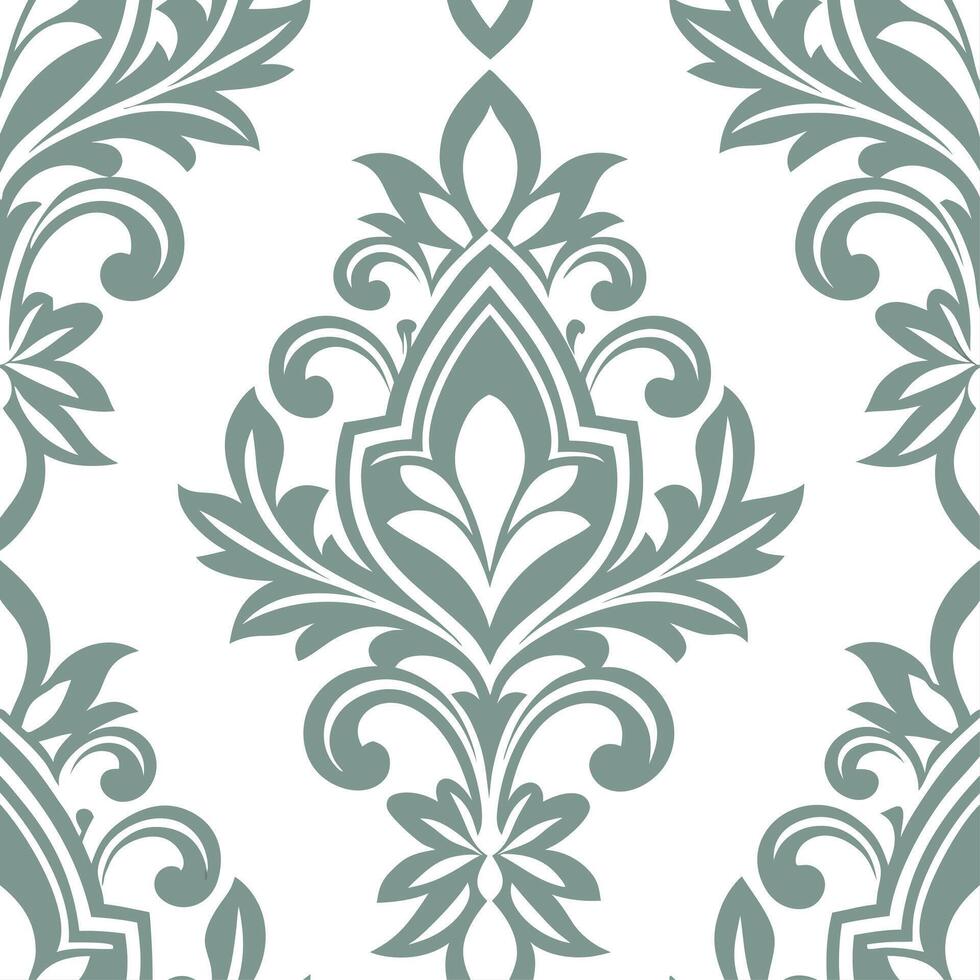 Clean Retro damask seamless pattern with muted tones for classic home decor concept as Subtle retro damask motifs in a seamless pattern using muted color tones for timeless home decorati vector