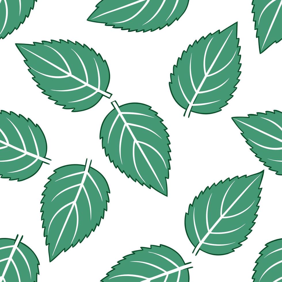 Clean Refreshing summer leaves seamless tile pattern with mint and ivy for a clean fresh feel concept as Clean and fresh mint and ivy leaves arranged seamlessly to create a refreshing an vector