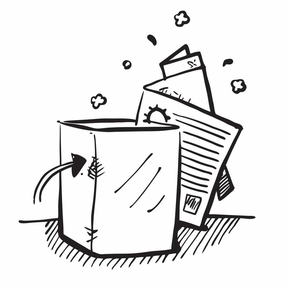 Clean Recycling bin and a trash can symbolizing recycling and waste with room for writing concept as A recycling bin and a trash can representing the dos of recycling and the donts of w vector