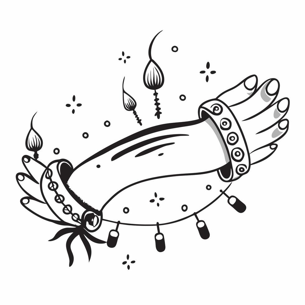 Clean Rakhi and Diyas concept as Rakhi bracelet with Diyas and ample copy space symbolizing the light and festivity of Raksha Bandhan in Photo Stock Concept vector