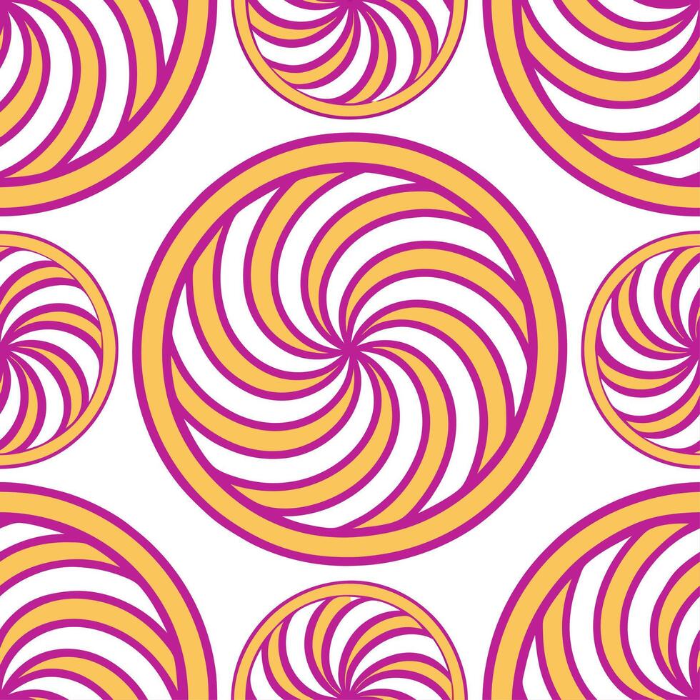 Clean Psychedelic seamless pattern with swirling retro circles in neon colors concept as Design a seamless pattern featuring swirling retro circles in neon colors capturing the psychedel vector