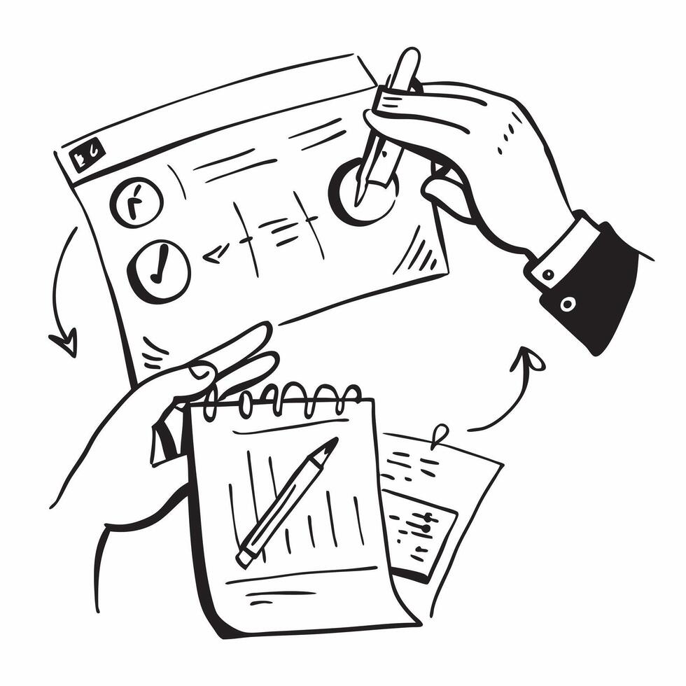 Clean Project management illustration with copy space for business reports concept as A visually appealing project management illustration with copy space designed to enhance business re vector