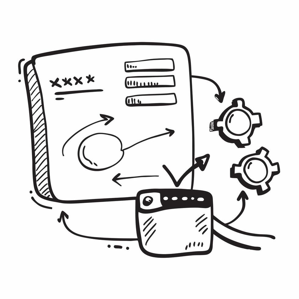 Clean Programming interface and code branching icon with copy space for software presentations concept as A visually appealing programming interface and code branching icon with ample co vector