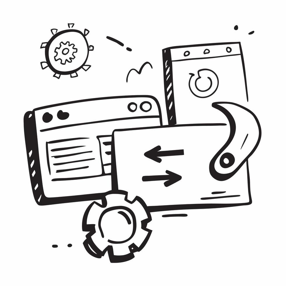 Clean Programming dashboard and version control icon with ample space for text and graphics concept as An iconographic programming dashboard and version control icon design offering ampl vector