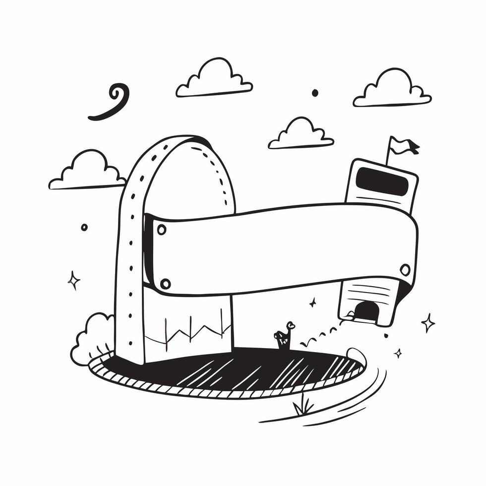 Clean Playground illustration with blank area for customizable text concept as A creative depiction of a playground illustration featuring a blank area for customizable text ideal for pr vector