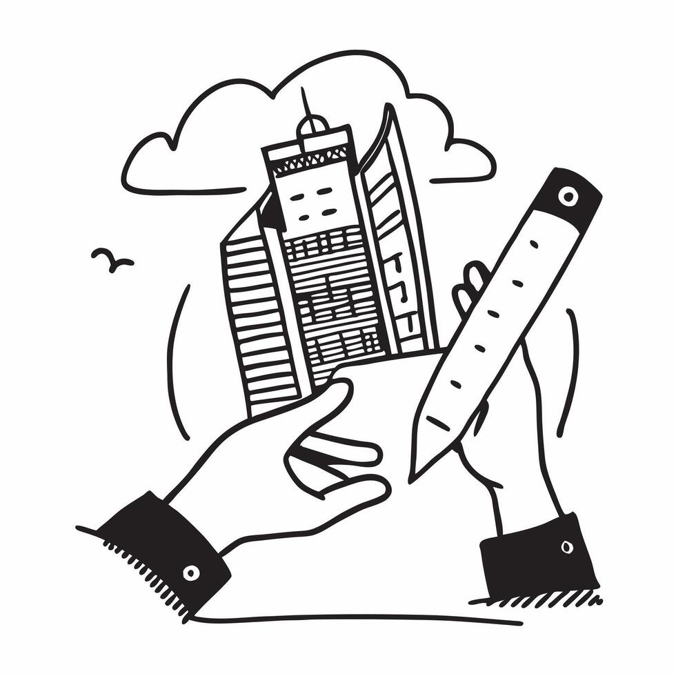 Clean Person and an engineering drawing symbolizing technical planning in double exposure with copy space concept as A person blended with an engineering drawing representing technical vector