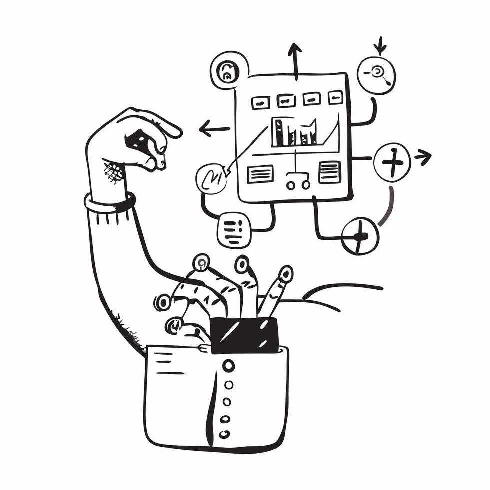 Clean Person and a schematic diagram symbolizing engineering concepts in double exposure with copy space concept as A person intertwined with a schematic diagram representing engineerin vector