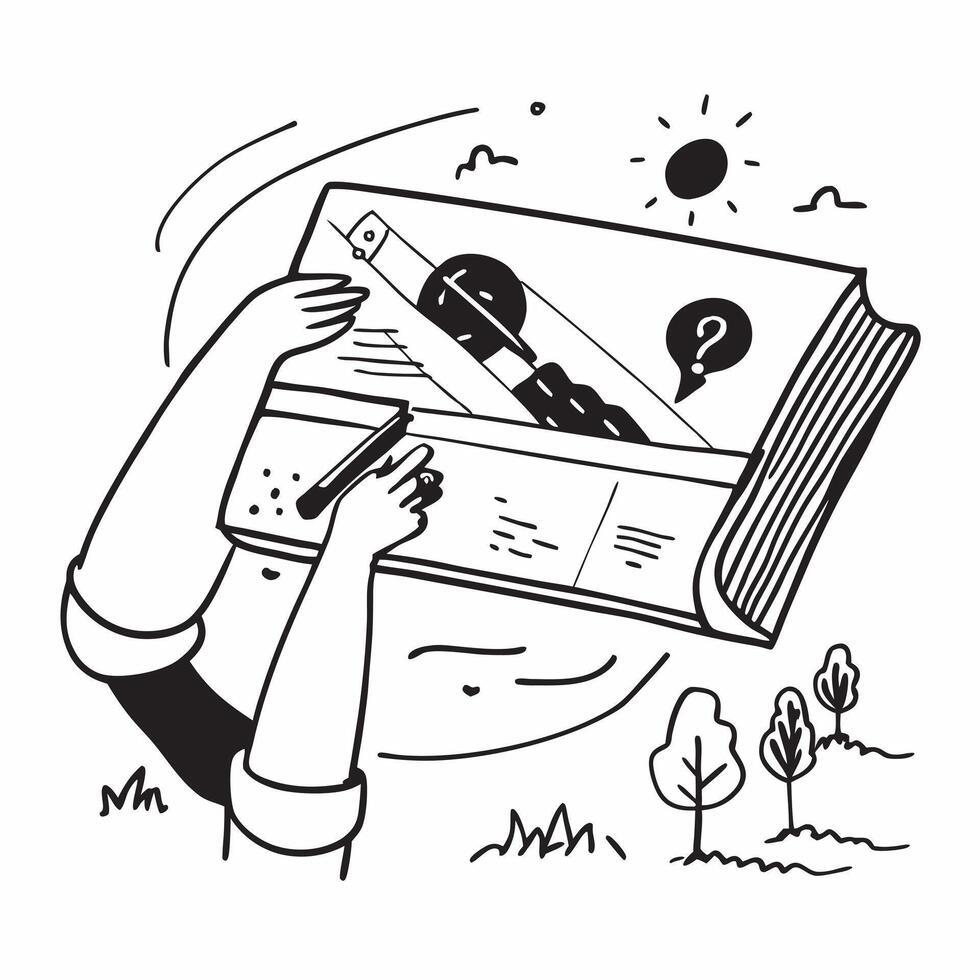 Clean Person and a landscape blueprint symbolizing landscape architecture in double exposure with copy space concept as A person intertwined with a landscape blueprint representing land vector