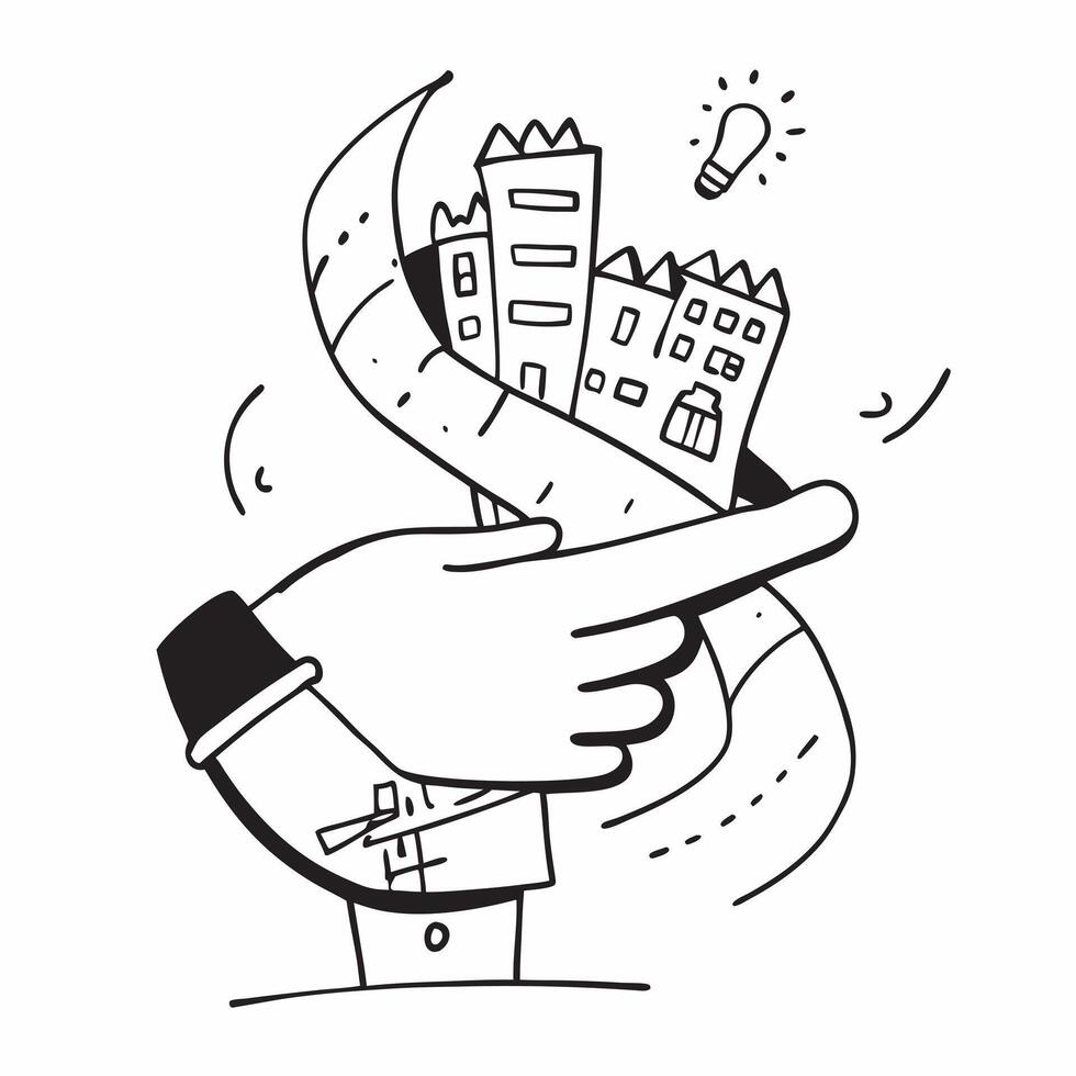 Clean Person and a city map blueprint symbolizing urban planning in double exposure with copy space concept as A person intertwined with a city map blueprint representing urban planning vector