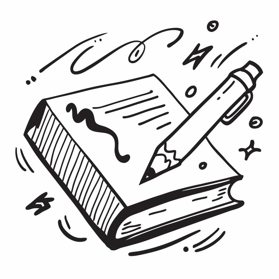 Clean Pen and notebook icon with space for text and graphics on a blue background concept as A modern pen and notebook icon design featuring space for both text and graphics on a blue ba vector
