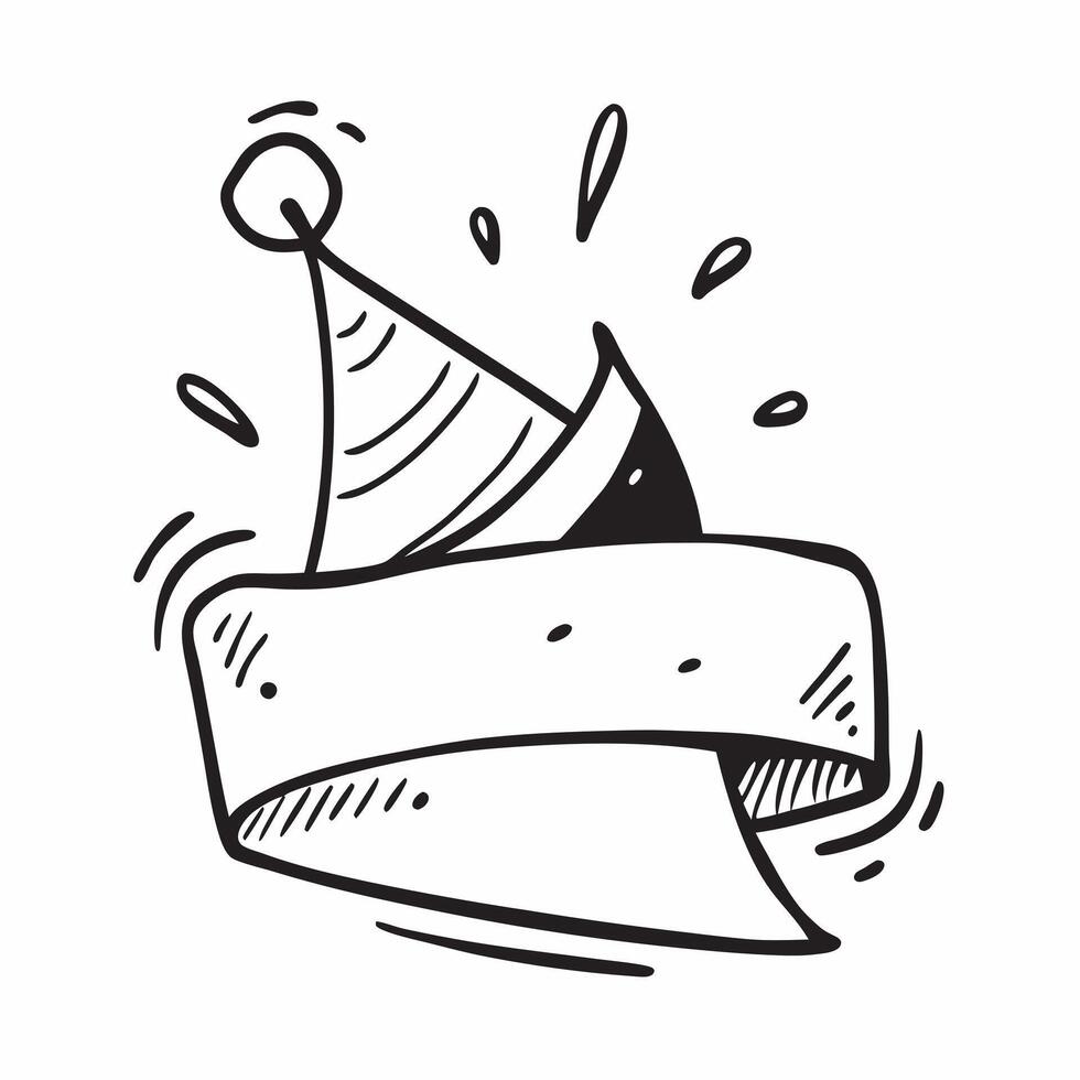 Clean Party hat icon with copy space on a white background concept as A icon image of a party hat icon with generous copy space on a white background ideal for celebration and retireme vector