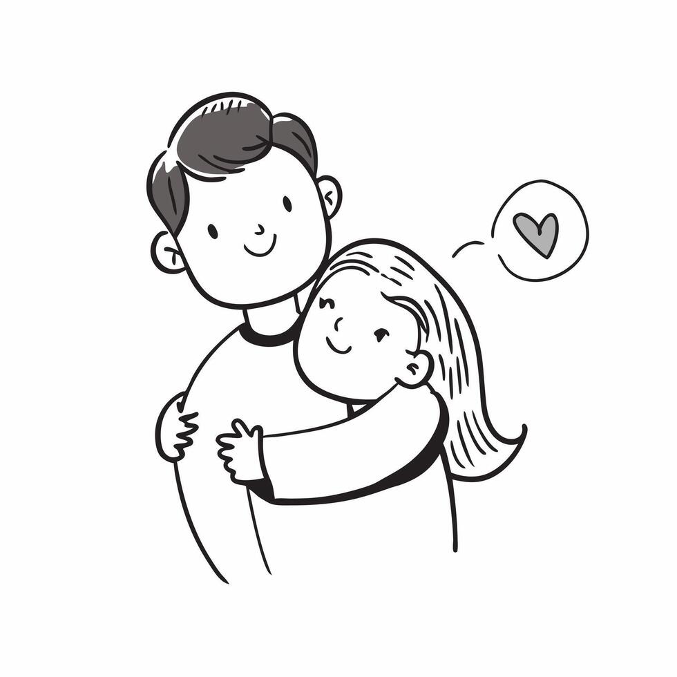 Clean Parent Hugging Child and Heart concept as A parent hugging a child with a heart symbol and ample copy space symbolizing the love and protection in a hug in Photo Stock Concept vector