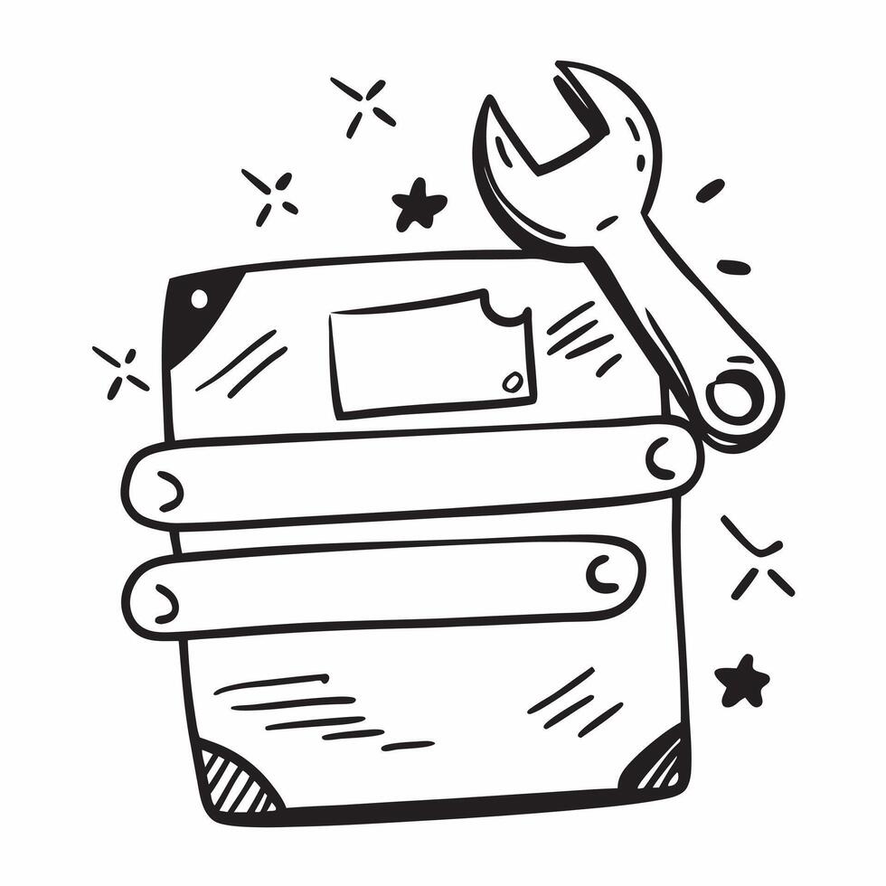 Clean On maintenance symbol with blank area for personalized messages concept as A customizable on maintenance symbol featuring a blank area for adding personalized messages making it su vector