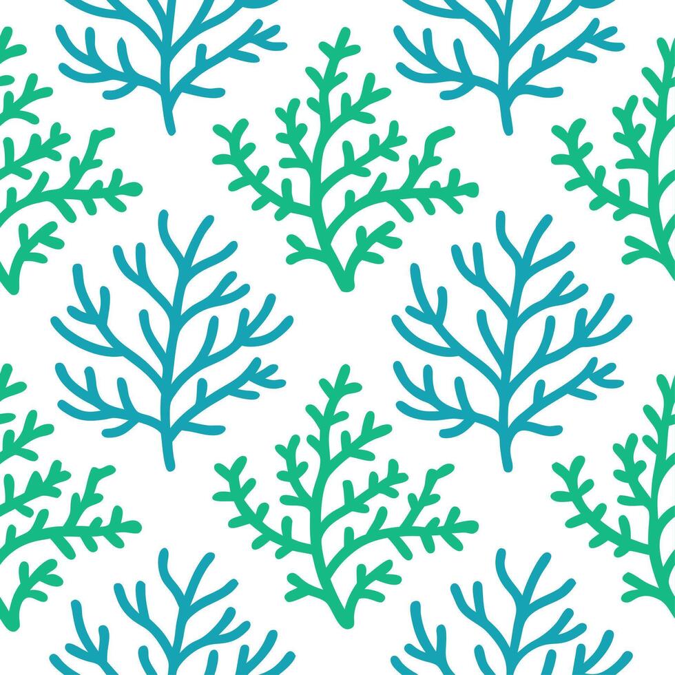 Clean Oceanic coral and seaweed seamless tile pattern with a touch of vibrant beach colors concept as Oceanic coral and seaweed with vibrant beach colors create a lively seamless tile pa vector