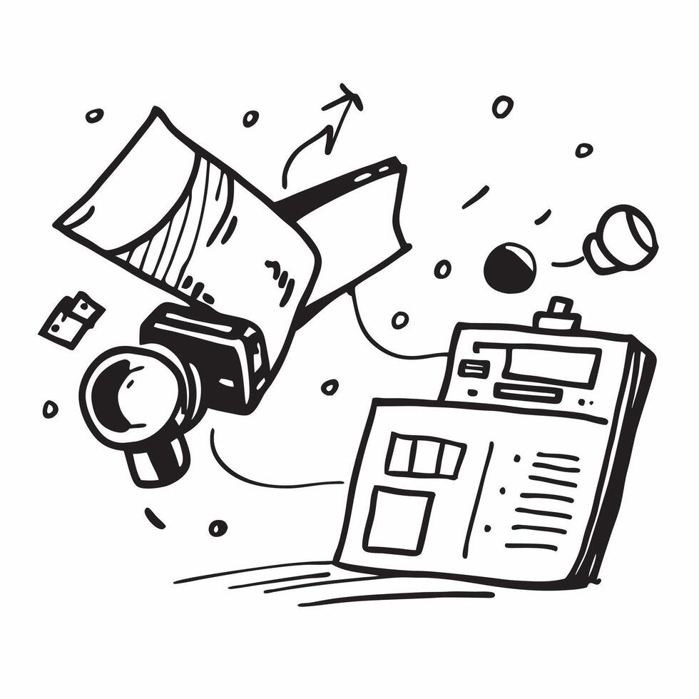 Clean News system and news camera icon with copy space for website banners concept as A sleek news system and news camera icon with generous copy space suitable for creating eye catching vector