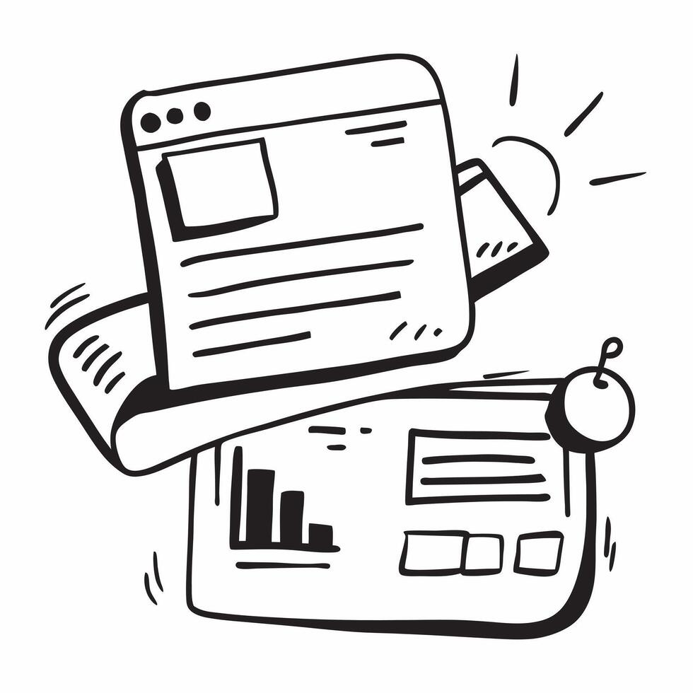 Clean News dashboard and news feed icon with ample space for text and graphics concept as An iconographic news dashboard and news feed icon design offering ample space for both text and vector