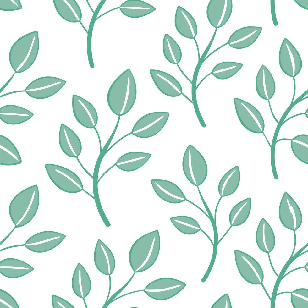 Clean New leaf growth seamless tile pattern with soft pastel greens symbolizing the fresh start of spring concept as Soft pastel green new leaf growth creates a seamless tile pattern rep vector
