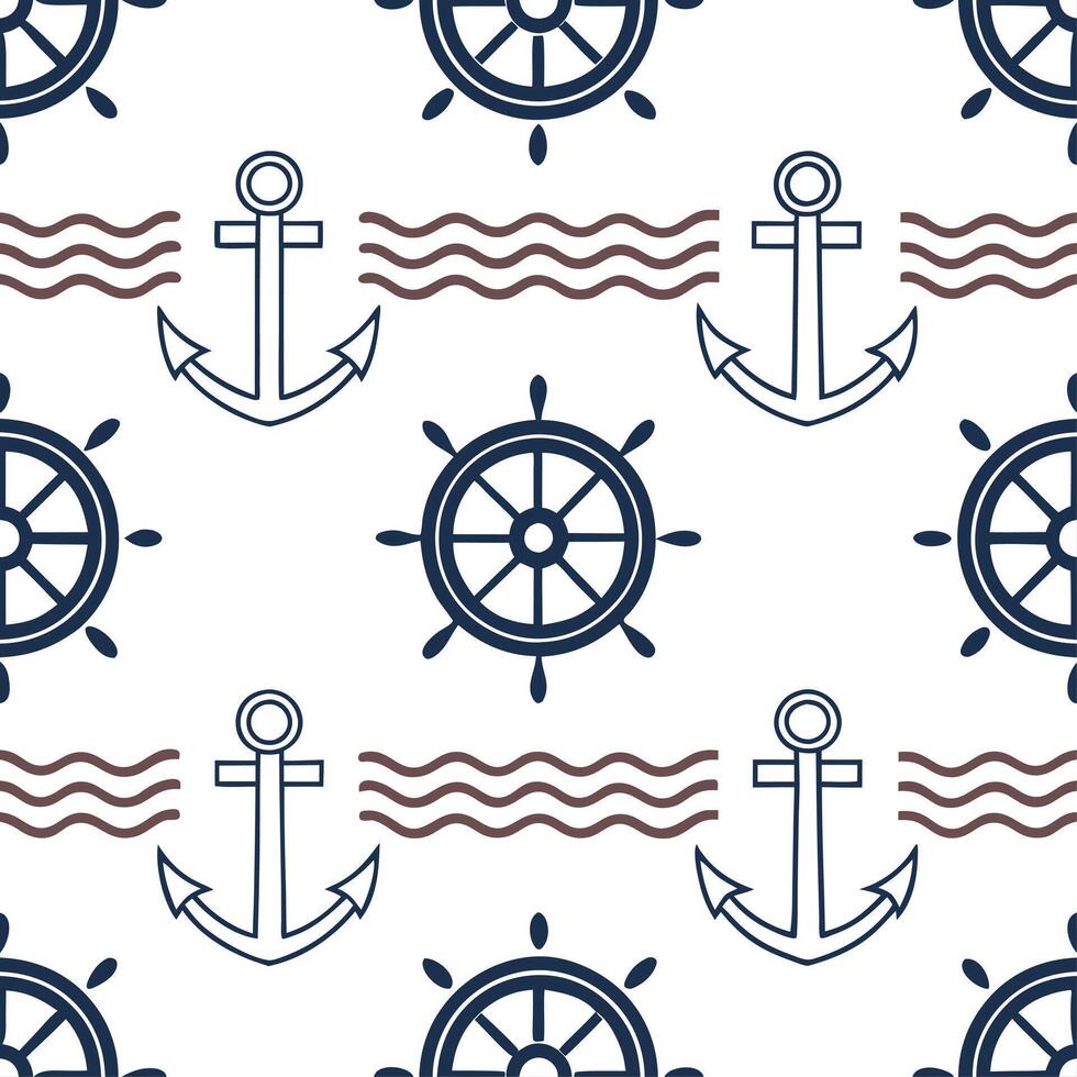 Clean Nautical frame seamless tile pattern with maritime motifs and sea inspired elements concept as Maritime nautical frames create seamless tile patterns with sea inspired motifs addin vector