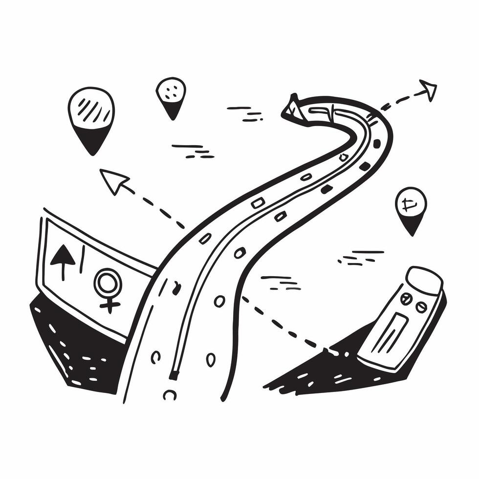 Clean Modern roadmap icon with copy space for business presentations concept as A modern roadmap icon design with generous copy space perfect for enhancing business presentations and sli Set 2 vector