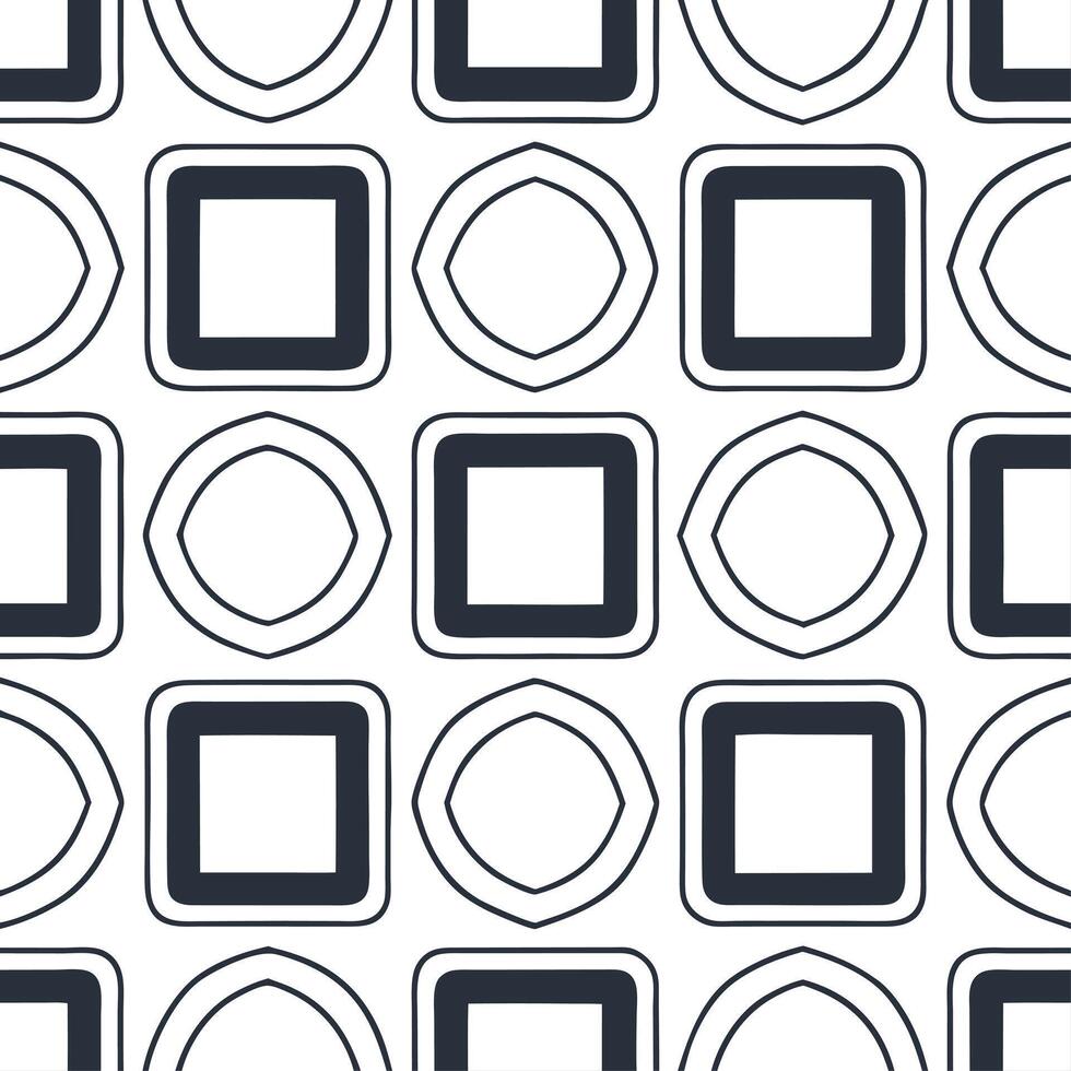 Clean Mid century modern frame seamless tile pattern with retro aesthetics and sleek lines concept as Retro mid century modern frames form seamless tile patterns with sleek lines enhanci vector
