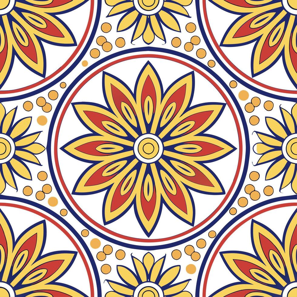 Clean Mexican Talavera geometric patterns and vibrant colors seamless tile pattern with traditional flair concept as Traditional flair with Mexican Talavera geometric patterns and vibran Set 2 vector