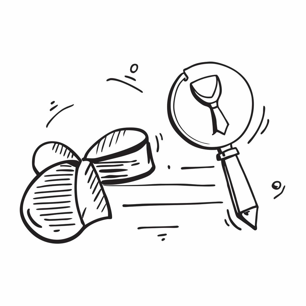 Clean Magnifying glass and tie icon with copy space for candidate evaluations concept as A modern magnifying glass and tie icon design with generous copy space perfect for enhancing cand vector