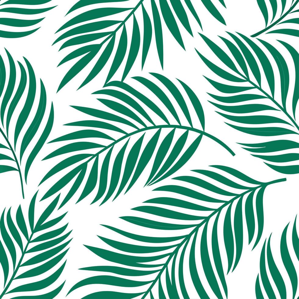 Clean Lush tropical palms seamless tile pattern with bold green leaves and a laid back summer feel concept as Bold green tropical palm leaves create a seamless tile pattern evoking a lai vector