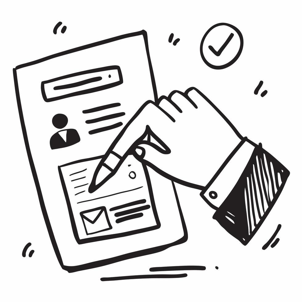 Clean Magnifying glass and resume icon with space for text and icons on a dark background concept as A versatile magnifying glass and resume icon featuring space for both text and icons vector