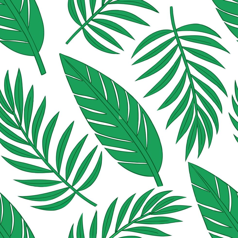 Clean Lush summer leaves seamless tile pattern with tropical foliage and bright palm leaves for vibrant living spaces concept as Lush tropical leaves and bright palms arranged seamlessly vector