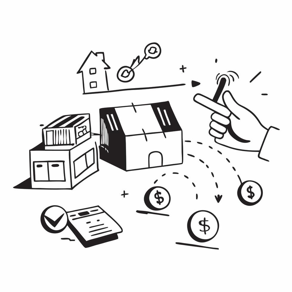 Clean Logistics warehouse and a financial review symbolizing supply chain review in double exposure with copy space concept as A logistics warehouse blended with a financial review repr vector