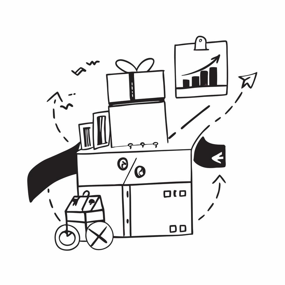 Clean Logistics center and a financial forecast symbolizing supply chain forecasting in double exposure with copy space concept as A logistics center blended with a financial forecast r vector