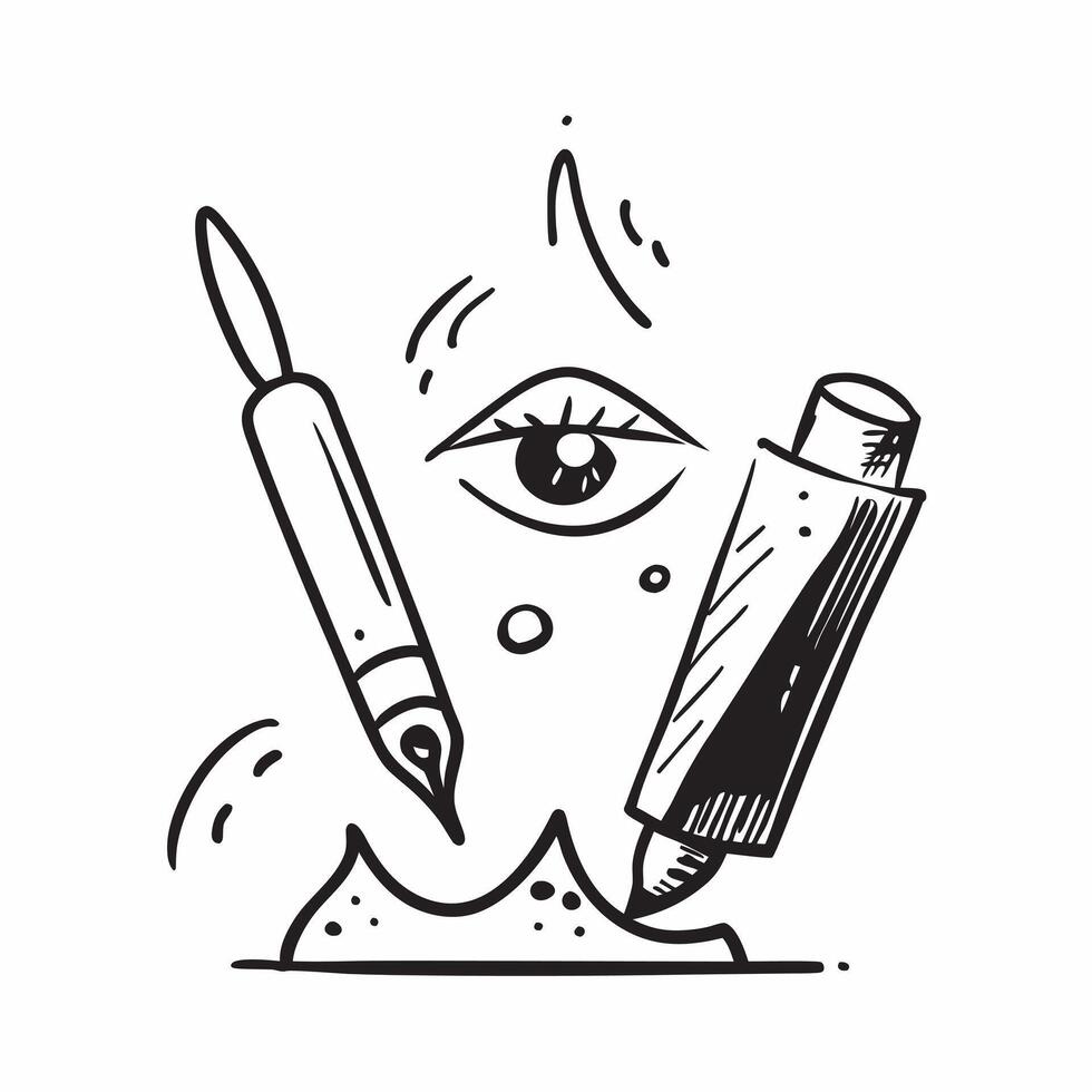 Clean Lipstick and lip liner icon with space for text on a professional background concept as A sleek lipstick and lip liner icon design with ample space for text on a professional backg vector