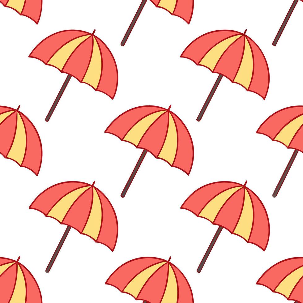 Clean Lively beach umbrella seamless tile pattern with bright bold colors for a fun summer feel concept as Brightly colored beach umbrellas form a lively fun seamless tile pattern full o vector