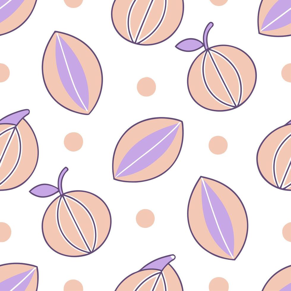 Clean Light and airy spring pastel seamless tile pattern with peach and lilac for refreshing home accents concept as Fresh peach and lilac colors combined seamlessly for a soft and refre vector