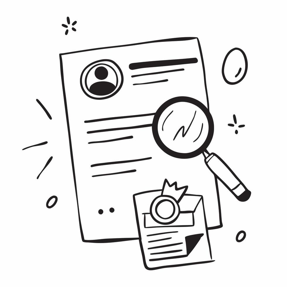 Clean Job application and magnifying glass icon with space for text and icons on a clean background concept as A versatile job application and magnifying glass icon featuring space for b Set 3 vector