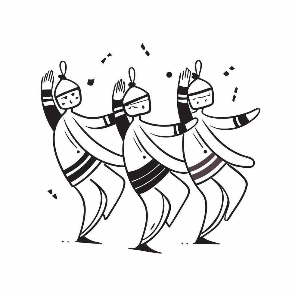 Clean Indian Dance and Flag concept as Stylized dancers in traditional attire with tricolor elements ample space for text symbolizing cultural celebrations and independence in Photo Sto vector
