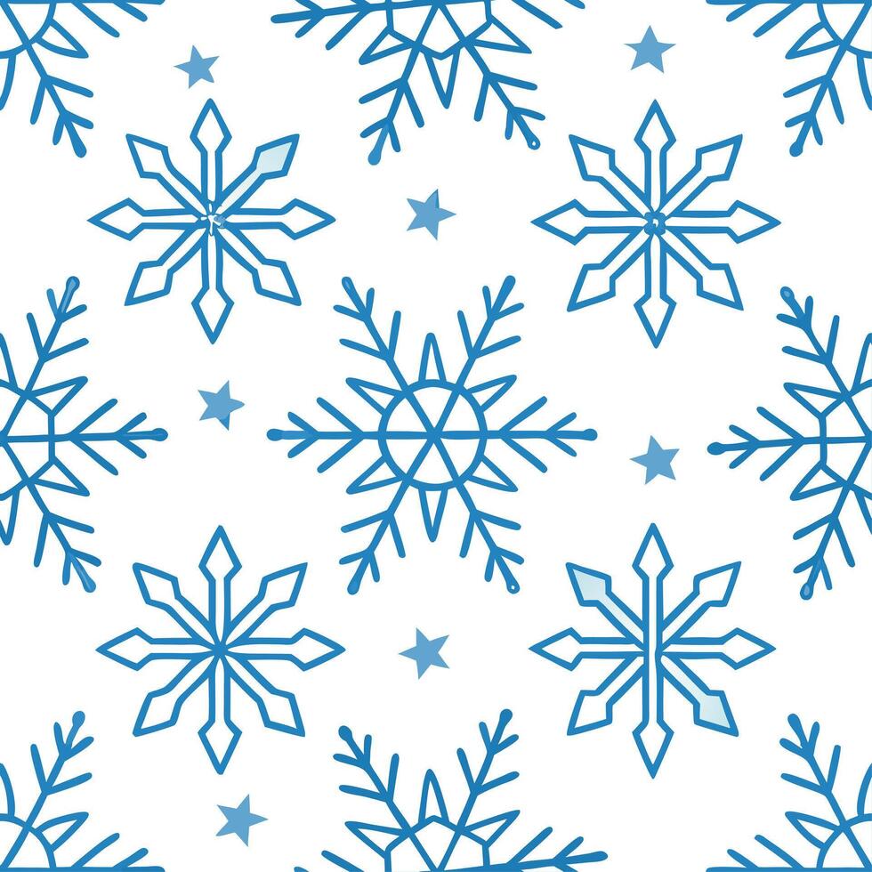 Clean Icy blue frost seamless tile pattern with shimmering snowflakes and crystal accents concept as Shimmering snowflakes and crystal accents create an icy blue frost seamless tile patt vector