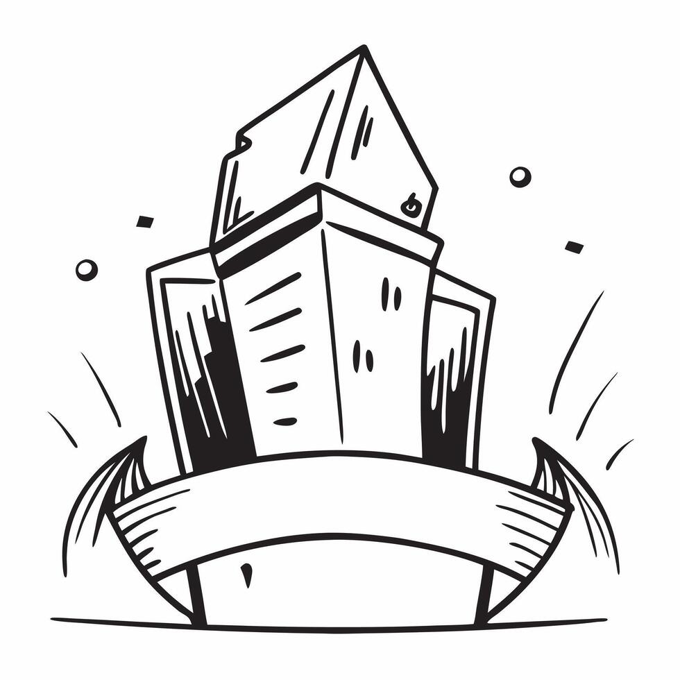 Clean Hotel icon with copy space on a white background concept as A image of a hotel icon with generous copy space on a white background ideal for travel and accommodation themed vector