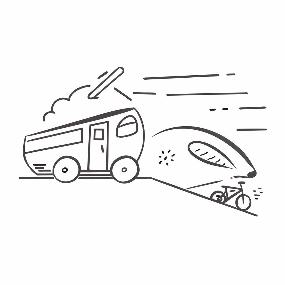 Clean High speed train and a bicycle symbolizing high and low speed travel with ample space for text concept as A high speed train and a bicycle representing high and low speed travel w vector