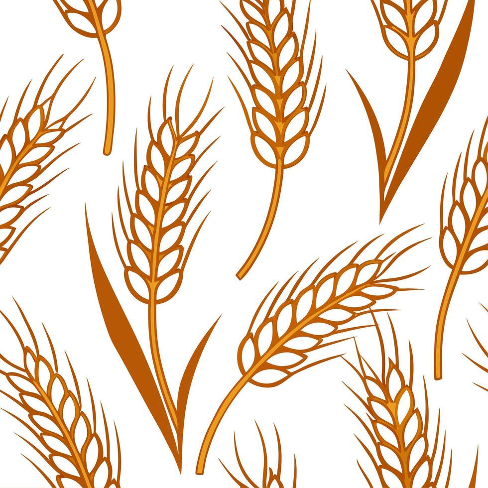 Clean Harvest wheat seamless tile pattern with golden wheat stalks and autumn textures concept as Golden wheat stalks with autumn textures create a harvest wheat seamless tile pattern pe vector