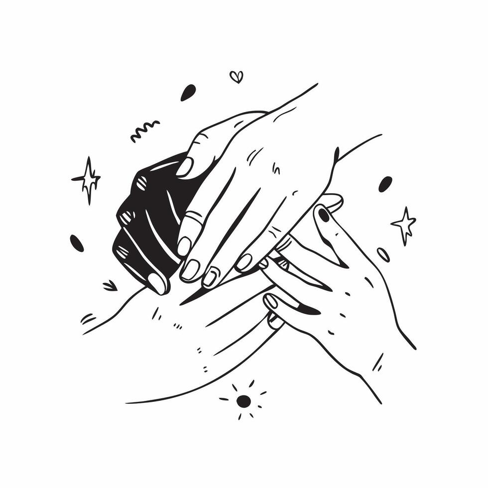 Clean Hands Holding and Hug Symbol concept as Hands holding with a hug symbol and ample copy space representing connection and support in relationships in Photo Stock Concept vector