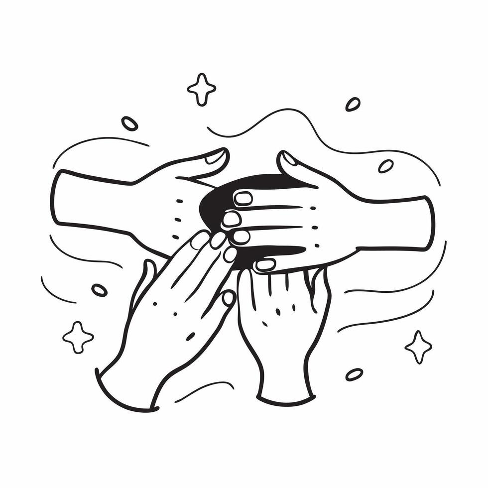 Clean Handwashing and dirty hands symbolizing hygiene and neglect with ample space for text concept as Hands being washed and dirty hands representing the dos of maintaining hygiene and vector