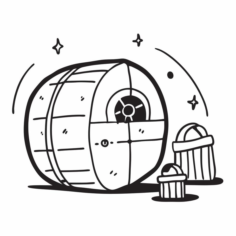Clean Hamster Wheel and Cage concept as Hamster wheel with a cage and ample space for text representing active pet hamsters and their environments in Photo Stock Concept vector