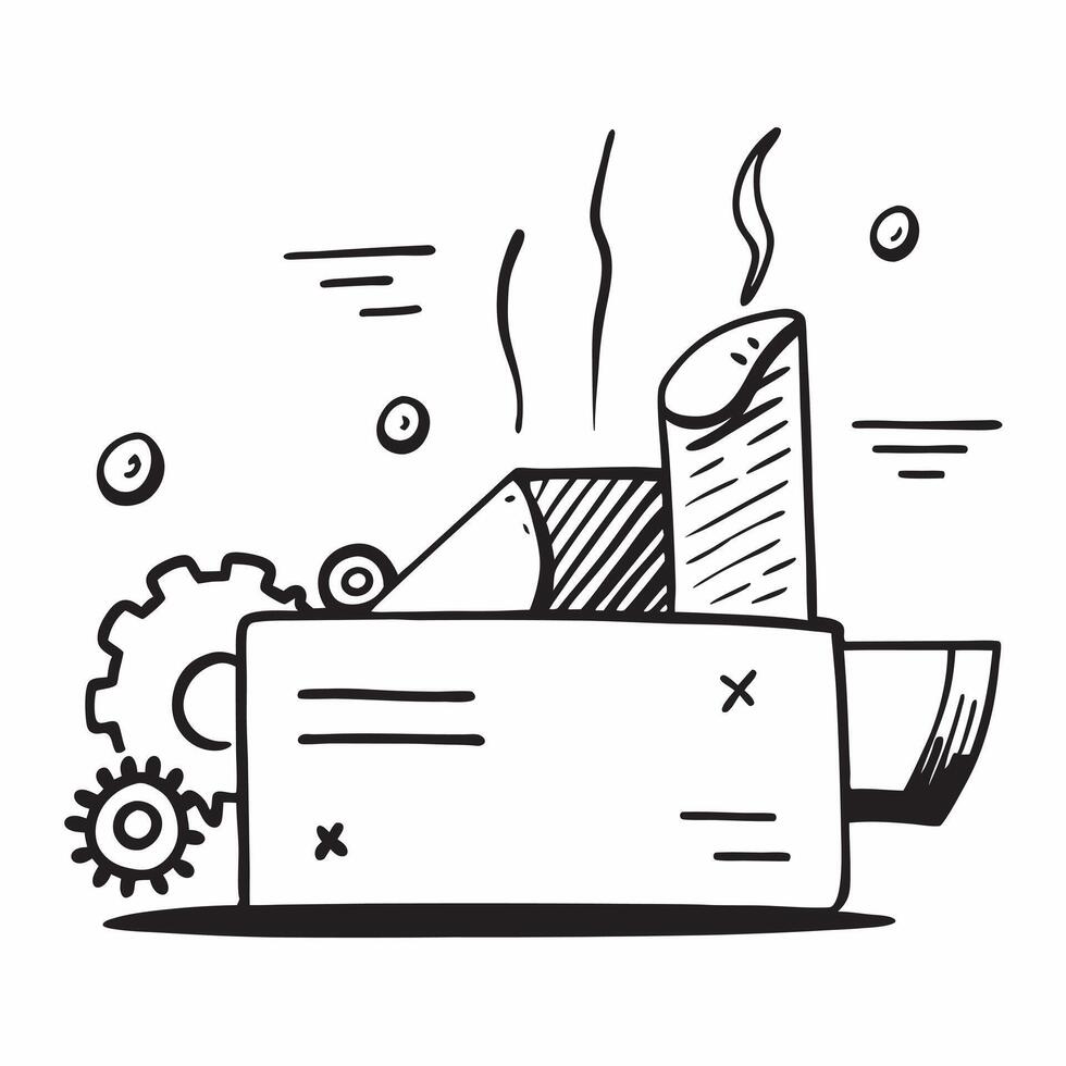 Clean Green technology symbol and a factory symbolizing innovation in green industry with ample space for text concept as A green technology symbol and a factory representing innovation vector