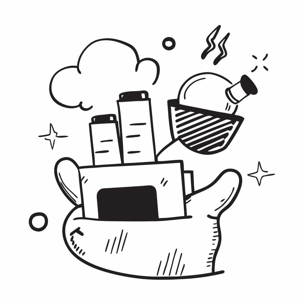 Clean Green energy symbol and a factory symbolizing sustainable manufacturing with ample space for text concept as A green energy symbol and a factory representing sustainable manufactu vector